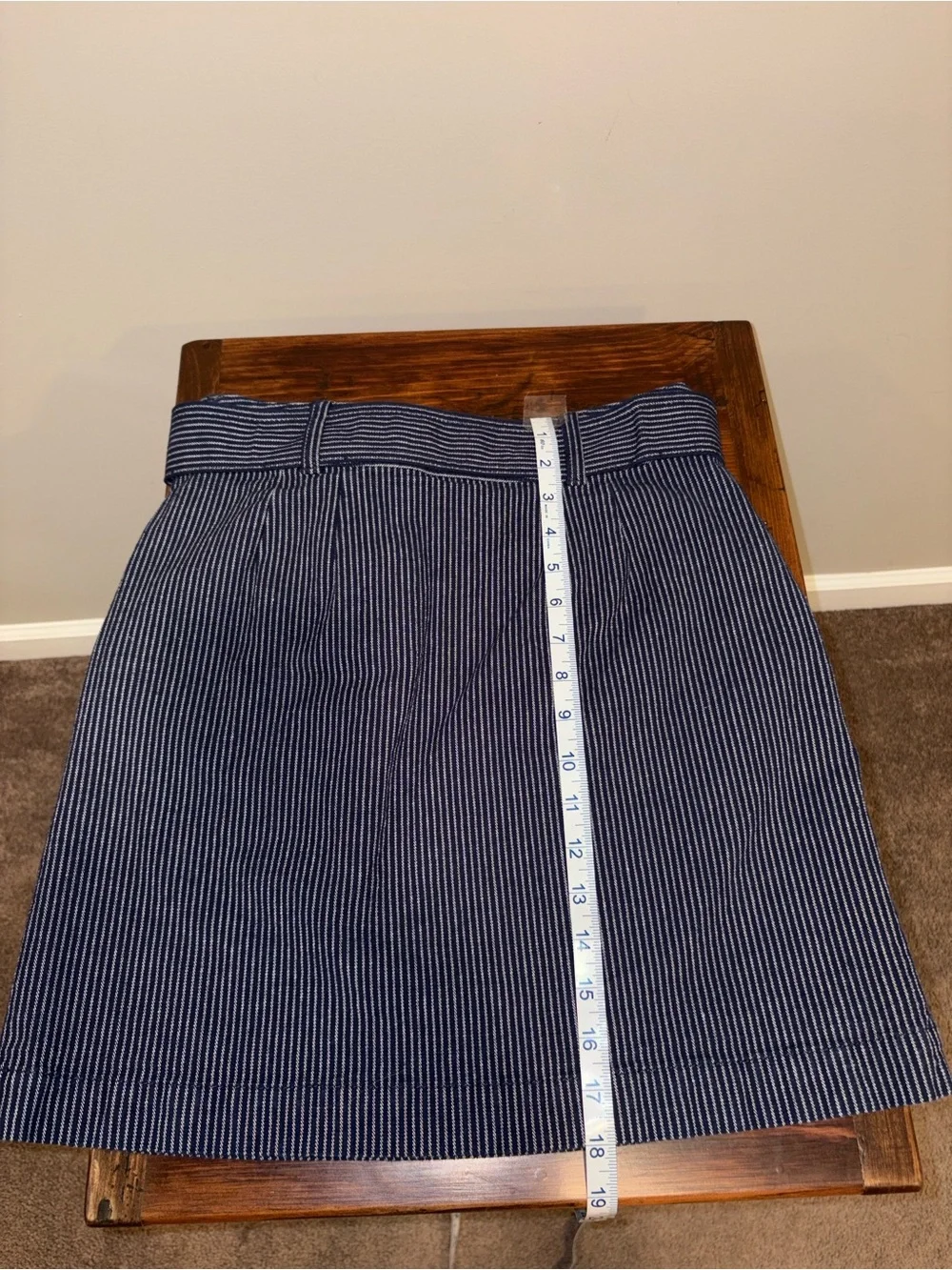 LOFT Textured Stripe Belted Mini Pocket Skirt Size 2